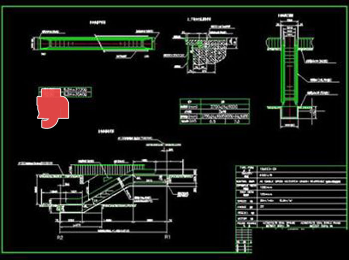 Stairs Cad block and details Download 05